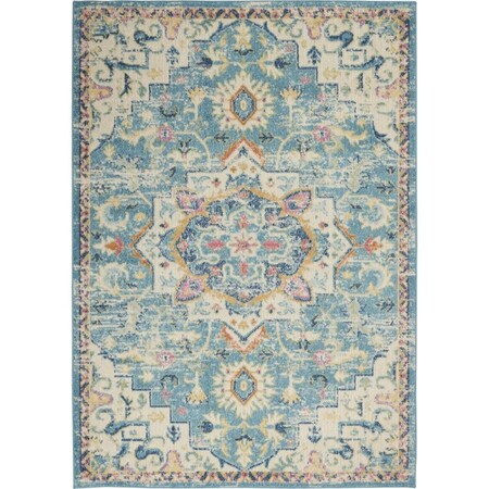 Palacedesigns 5 x 7 ft. Light Blue & Ivory Distressed Area Rug PA3656845